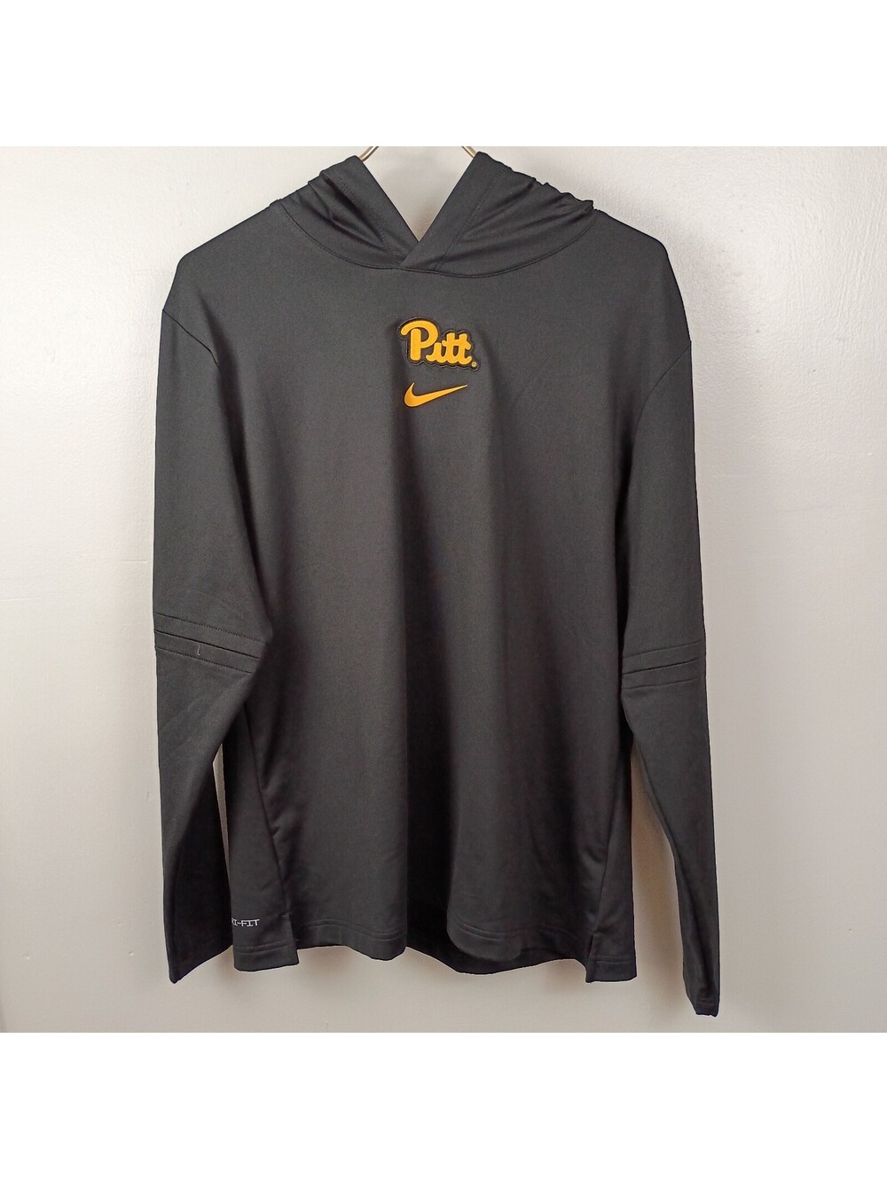 Nike University Pittsburgh PITT Panthers Hoodie L Black Lightweight Team Issued